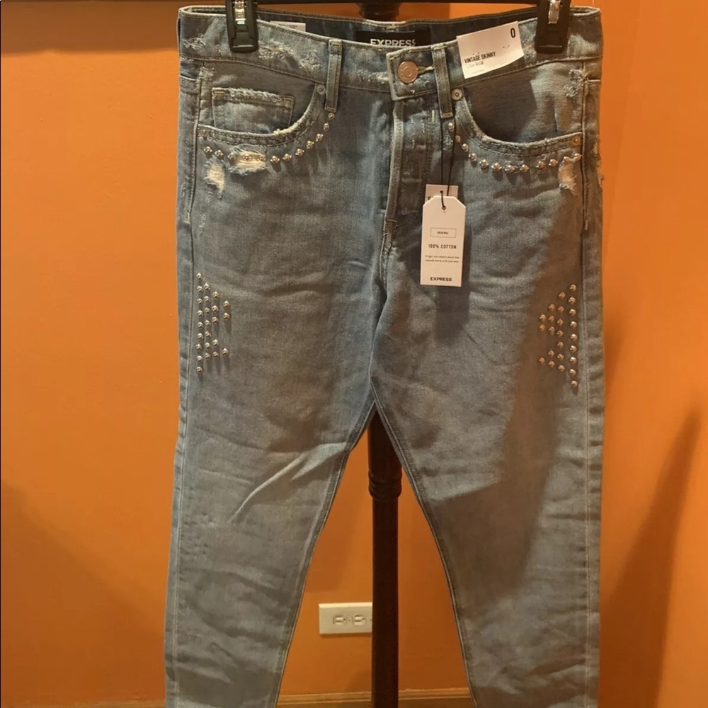 Express Vintage Skinny High Rise Jeans